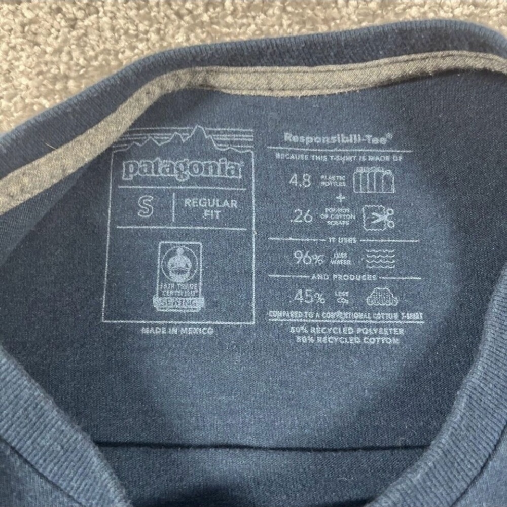 Patagonia Blue Short Sleeve Tee with Mountain Graphic - Picture 6 of 12